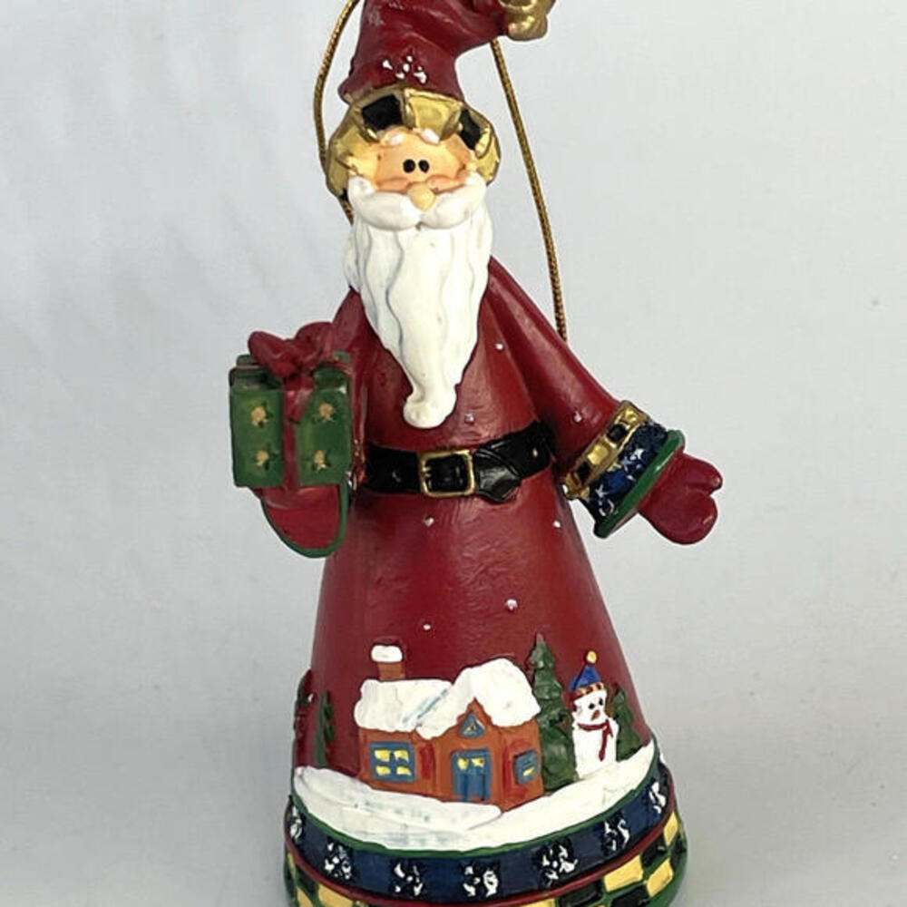 Vintage Santa Christmas Ornament 4.5" Height Resin Victorias Garden